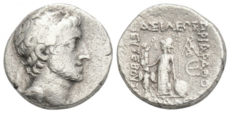 Greek 
Ariarathes X Kings of Cappadocia, Eusebeia AR Drachm 37/6 BC. 3.8gr 15.1m...