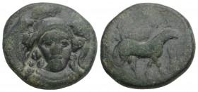 Greek
Ionia, Klazomenai Æ17. Circa 386-301 BC. 4.9gr 19.1mm
Head of Athena, wearing triple crested helmet, facing slightly right / Ram walking right...