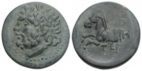 Greek 
Pisidia, Termessos Æ . 1st century BC. 5.8gr 21.5mm
 Laureate head of Zeus left / Horse rampant left; TEP below, A above. SNG von Aulock 5330; ...