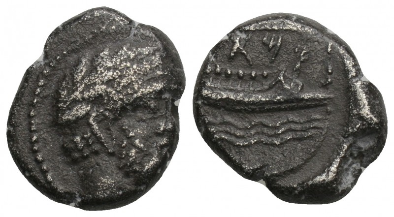 Greek 
Phoenicia, Arados AR Tetrobol. Circa 420-400 BC. 3.2gr 14.7mm