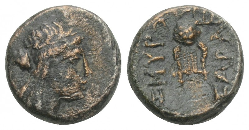 Greek 
Coins IONIA. Smyrna. Ae (Circa 170-145 BC). Sarapios, magistrate. 1.3gr 1...