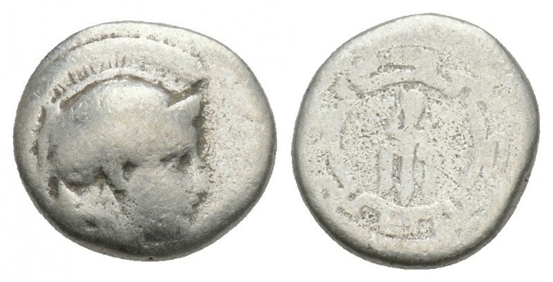 Greek
IONIA. Magnesia ad Maeandrum. Obol (Circa 400-350 BC). 0.8gr.9.3mm
Obv: He...