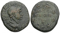 Roman Provincial 
Coins SELEUCIS & PIERIA. Hierapolis. Trajan (98-117). Ae. 14.9gr 27.4mm
Obv: ΑΥΤΟ ΚΑΙϹ ΝΕΡ ΤΡΑΙΑΝΟϹ ΑΡΙϹΤ ϹΕΒ Γ Μ Δ ΠΑP. Laureate, d...