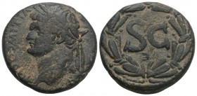Roman Provincial 
Seleucis and Pieria. Antioch. Domitian AD 81-96. Bronze Æ 14.7gr 25.9mm
 DOMITIANVS CAESAR, laureate head right / SC within laureal ...
