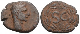Roman Provincial 
Nerva Æ26 of Antioch, Seleucis and Pieria. AD 97. 11.4gr 27.3mm
 IMP CAESAR NERVA AVG III COS], laureate head right / SC in laurel w...