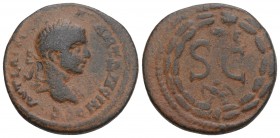 Roman Provincial 
Elagabalus Æ As of Antioch, Seleucis and Pieria. AD 218-222. 6.2gr 21.4mm
AVT KAI M AV ANTΩNINOC, radiate head right / S•C; ΔЄ above...