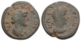 Roman Provincial Coins 
 Germe Mysia Reign Uncertain AE 3.2gr 16.5mm
ΙΕΡΑ ϹΥΝΚΛΗΤΟϹ draped male bust of Senate, r. ΓΕΡΜΗΝΩΝ laureate and draped bust o...