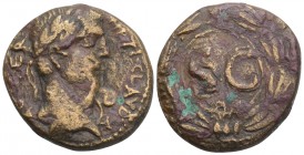 Roman Provincial
Tiberius Æ As of Antioch, Syria. Struck AD 31-32. 12.1gr 27.8mm
Laureate head right / Large S•C; • below; all within laurel wreath. M...