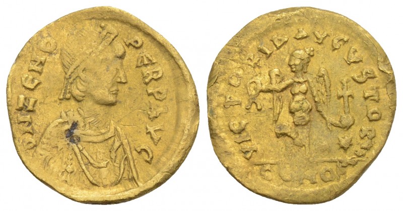 Roman Imperial
Zeno, second reign, 476-491. Tremissis, Constantinopolis. 1.4gr. ...