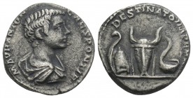 Roman Imperial
 Caracalla, Caesar, 196-198. Denarius , Rome, 197-198. 3gr. 16.3mm
 M AVR ANTON CAES PONTIF Bare-headed, draped and cuirassed bust of C...