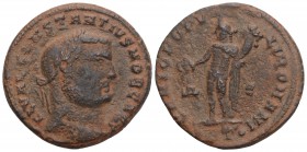 Roman Imperial 
Constantius I as Caesar AD 324-337. Antioch Follis Æ 9.4gr 27.1mm
 FL VAL CONSTANTIVS NOB CAES, laureate head right / GENIO POPVLI ROM...