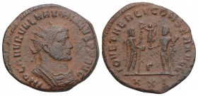 Roman Imperial 
Maximianus, 286 - 305 AD AE Antoninianus, Antioch Mint, 2GR 21.8MM
Obverse: IMP C M AVR MAXIMIANVS P F AVG, Radiate, draped and cuiras...