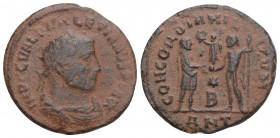 Roman Imperial 
Diocletian AD 284-305. Struck AD 296. Antioch Radiatus Æ 3.5GR 20.7MM
IMP C C VAL DIOCLETIANVS P F AVG, radiate, draped, and cuirassed...