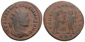 Roman Imperial 
Diocletian AD 284-305. Cyzicus Antoninianus Æ 2.8GR 21.1MM
IMP C C VAL DIOCLETIANVS AVG, radiate and draped bust right / CONCORDIA MIL...