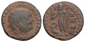 Roman Imperial 
Licinius I BI Nummus. Antioch, AD 321-323. 3.3GR 17.6MM
IMP C VAL LICIN LICINIVS P F AVG, radiate, draped and cuirassed bust to right ...