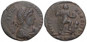 Roman Imperial
 Valentinian II Æ Centenionalis. Heraclea, AD 383-388. 4.3gr 22.5gr 
D N VALENTINIANVS PF AVG, pearl-diademed, draped and cuirassed bus...