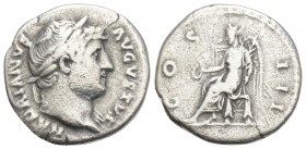 Roman Imperial 
Hadrian (AD 117-138). AR denarius Rome, ca. AD 126-127. 3.2gr 18.1mm
HADRIANVS AVGVSTVS, laureate head of Hadrian right, with slight d...