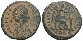 Roman Imperial
 Aelia Flacilla AD 383-386. Constantinople Follis Æ 5.2gr 22mm