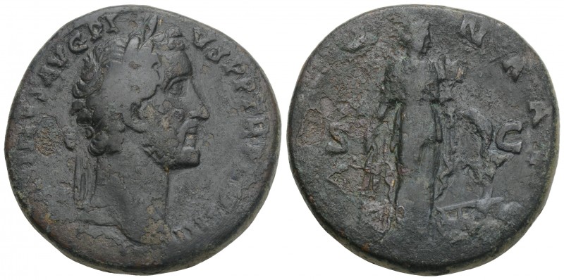 Roman Imperial
Antoninus Pius (138-161), Sestertius, Rome, AD 158-159; AE 27.4gr...