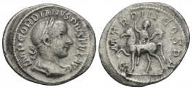 Roman Imperial
GORDIANUS III, 238-244 Denarius, . Roma, 240. 2.6gr 21.8mm
Obverse: IMP GORDIANVS PIVS FEL AVG; Bust of Gordian r.
Reverse: P M TR P II...