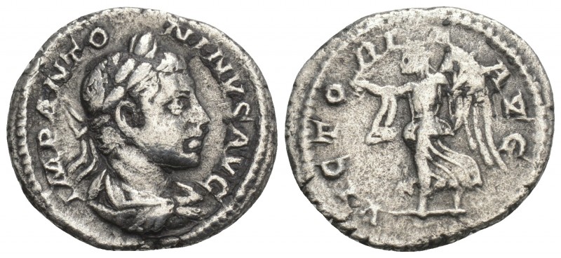 Roman Imperial
Elagabalus, 218-222. Denarius, Rome, 219-220. 2.6GR 19.4mm
IMP AN...