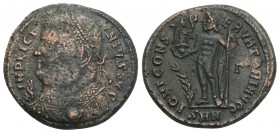 Roman Imperial 
Licinius I AD 308-324. Struck AD 317-320. Nicomedia Follis Æ 3.8gr. 18.4mm 
IMP LICINIVS AVG, laureate and draped bust left, holding m...