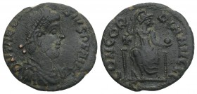 Roman Imperial 
Theodosius I AD 379-395. Antioch Follis Æ 1.5gr. 17.5mm