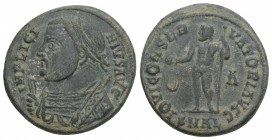 Roman Imperial
Licinius I, 308-324. Follis , Alexandria, 317-320. 3gr. 19.5mm
IMP LICINIVS AVG Laureate and draped bust of Licinius I to left, holding...
