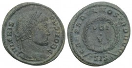 Roman Imperial Coins 
CRISPUS (Caesar, 316-326). Follis. Siscia. 2.8gr. 19.8mm
Obv: IVL CRISPVS NOB C. Laureate head right. Rev: CAESARVM NOSTRORVM / ...