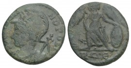 Roman Imperial 
City Commemorative. A.D. 330-354. AE. Rome, A.D. 332-333. 2.2gr. 16.8mm
CONSTANTINOPOLIS, laureate and helmeted bust of Constantinople...