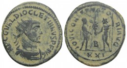 Roman Imperial
Diocletian AD 284-305. Antioch Antoninianus Æ 4gr. 22mm
IMP C C VAL DIOCLETIANVS P F AVG, raditaed, draped and cuirassed bust right / I...