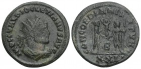Roman Imperial 
Diocletian AD 284-305. Cyzicus 4.1gr. 22.4mm
 IMP C C CL DIOCLETIANVS AVG; radiate, draped and cuirassed bust right / CONCORDIA MILITV...