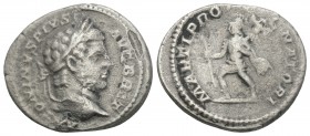 Roman Imperial
Caracalla, 198-217. Denarius, Rome, 210-213. 3gr. 19.6mm
ANTONINVS PIVS AVG BRIT Laureate head of Caracalla to right. Rev. MARTI PROPVG...