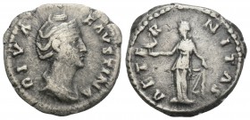 Roman Imperial 
Diva Faustina I (wife of A. Pius) AR Denarius. Rome, circa AD 141-161. 3gr. 18.6mm