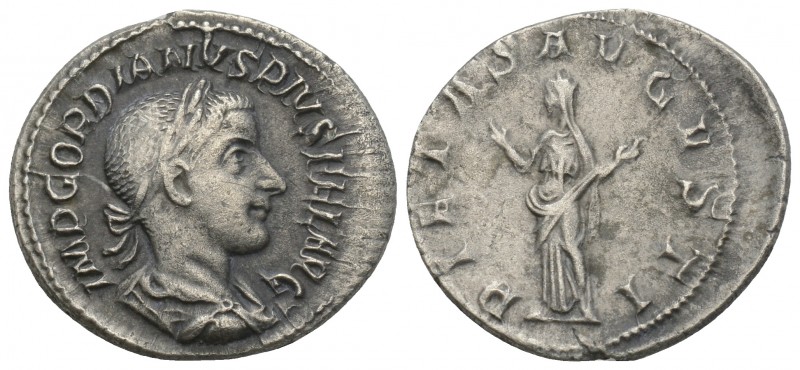 Roman Imperial 
Gordian III, 238-244. Denarius, Rome, 240. 2.6gr. 20.2mm
IMP GOR...