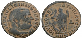 Roman Imperial
Licinius I, 308-324. Follis, Antiochia, 315-316. 3.1gr 24.4mm
IMP LIC LICINIVS P F AVG Laureate and cuirassed bust of Licinius I to rig...