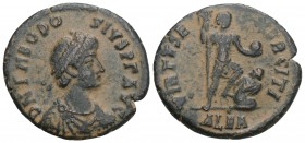 Roman Provncial
Theodosius I (379-395) Maiorina / AE Alexandria, 1. Offizin, 383-388 AD 4.3gr 24mm
D N THEODO-SIVS P F AVG, bust with laurel rosette d...