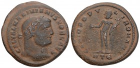Roman Imperial 
Galerius Maximianus, as Caesar AD 293-305. Heraclea Follis Æ 10.1GR 27.1MM
GAL VAL MAXIMIANVS NOB CAES, laureate head right / GENIO PO...