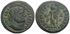 Roman Imperial
 Maximian Ӕ Nummus. Alexandria, AD 301. 12.2gr 25.1mm
IMP C MA MAXIMIANVS P F AVG, laureate head right / GENIO POPVLI ROMANI, Genius st...