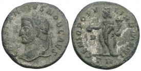 Roman Imperial 
Constantius I, as Caesar, BI Nummus. Treveri, AD 296-267. 6.3gr 25.1mm
CONSTANTIVS NOB CAES, laureate bust to left / GENIO POPVLI ROMA...