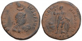 Roman Imperial
Arcadius. A.D. 383-408. AE 2 majorina Constantinople mint, 5.1gr 22.8mm
 D N ARCAD-IVS P F AVG, pearl-diademed, draped and cuirassed bu...