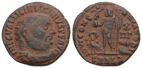ROMAN IMPERIAL
Licinius I Æ Nummus. Alexandria, AD 321-324. 2.6gr 18.8mm
IMP C VAL LICIN LICINIVS P F AVG, radiate, draped and cuirassed bust right / ...