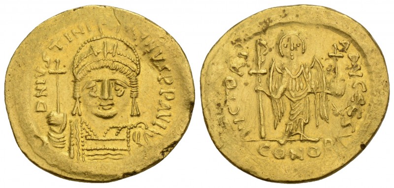 Byzantine
Justinian I, 527-565. Solidus Constantinopolis, 545-565. 4.55gr. 20.7m...