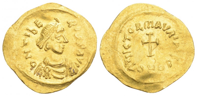 Byzantine Coins 
MAURICE TIBERIUS (582-602). Tremissis. Constantinople. 1.45gr. ...