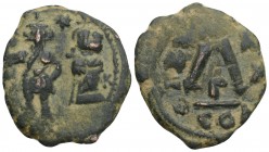 Byzantine 
Heraclius with Heraclius Constantine AD 610-641. Constantinople 30 Nummi AE 5.8gr 27.2mm