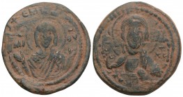 Byzantine
 Romanus IV Diogenes AD 1068-1071. Constantinople Anonymous Follis Æ 8.9gr 29.2mm
IC-[XC] to left and right of bust of Christ, nimbate, faci...