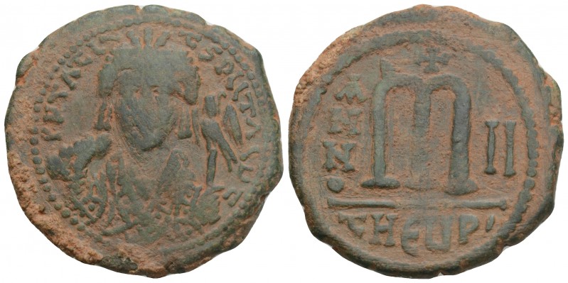 Byzantine
Maurice Tiberius, 582-602 AD. Follis Antioch, Year 2 = 583/4 AD, 12.4g...