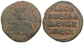 Byzantine 
Leo VI the Wise. AD 886-912. Constantinople Follis Æ 5.8gr 25.5mm