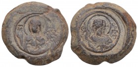 Byzantine
 Lead Seal, circa 9th century AD. 10.3gr 21.8mm