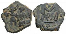 Byzantine 
Heraclius with Heraclius Constantine AD 610-641. Constantinople AE 5.6gr 23.3mm
